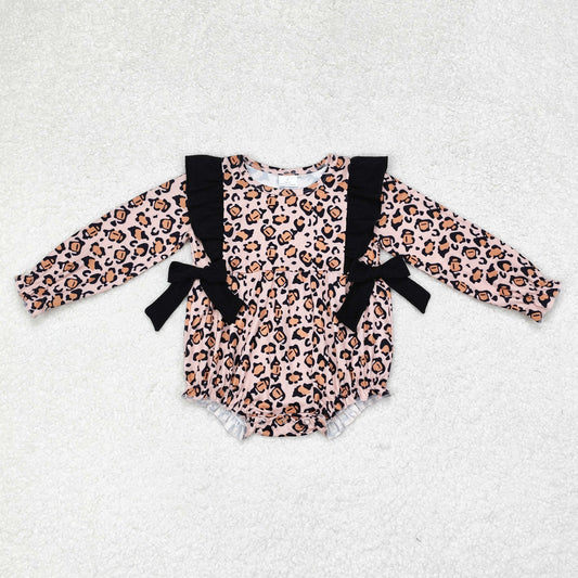 LR1071 Baby girls leopard romper kisd boutique wholesale clothing