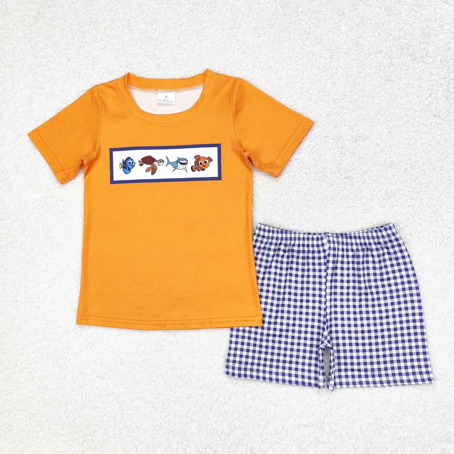 BSSO0964 baby Boys Fish Outfits Kids boutique wholesale clothing