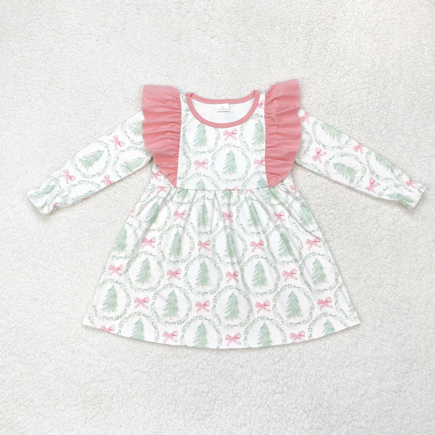 GLD0555 BABY Girls Christmas tree Dress Kids boutique wholesale clothing