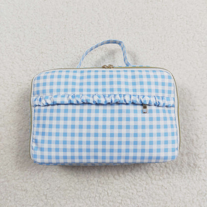 Boys Blue Plaid Lunch Box 12.6x8.7x3.5 inches