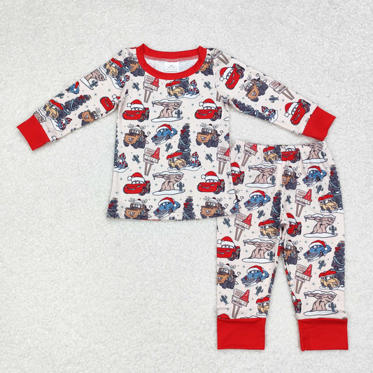 BLP0595 Boys Christmas cars pajamas