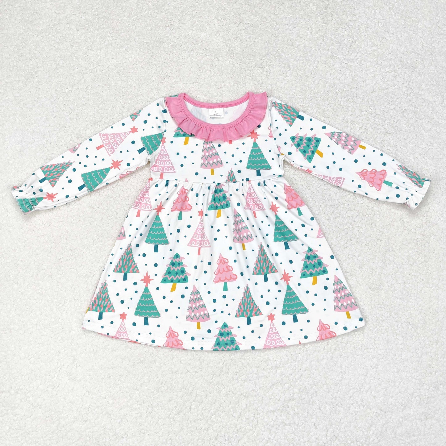 GLD0540 Girls Christmas tree Dress