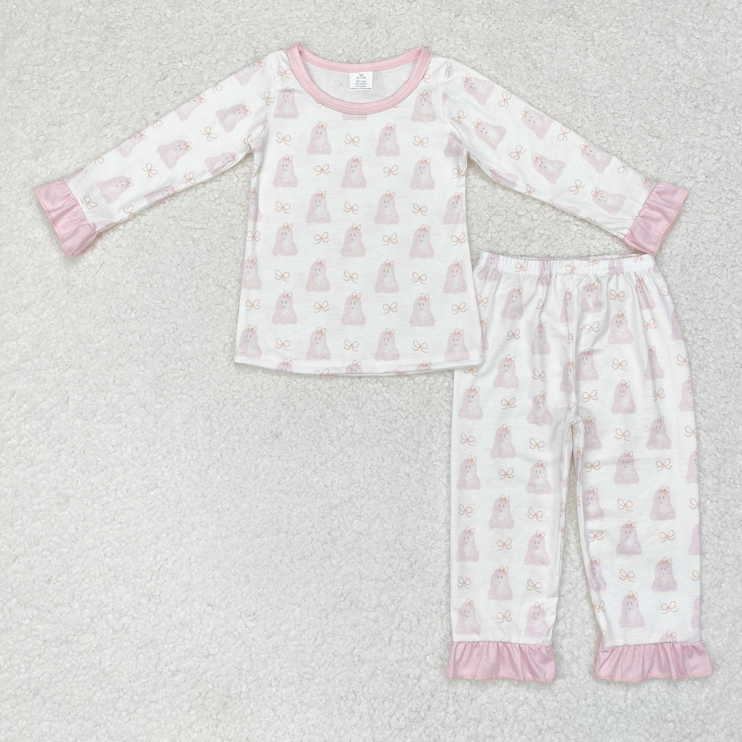 GLP1311 BABY Girls pink ghost pajamas bamboo