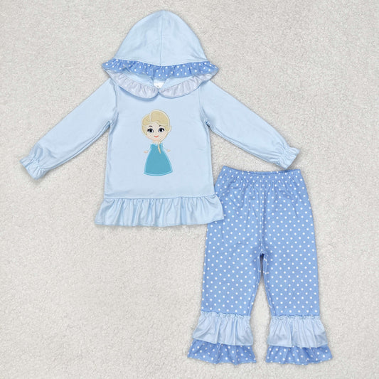 GLP1289 Girls blue princess hoodies outfits