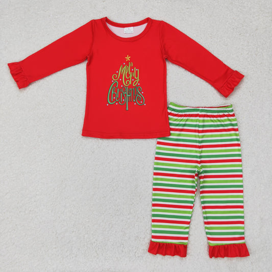 GLP1282 Girls Merry Christmas pajamas