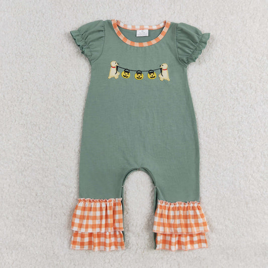 SR1794 baby girls Halloween romper embroidery