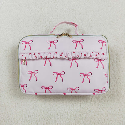 BA0234 bow pink Lunch Box 13.8 x 9.9 x 3.9 inches