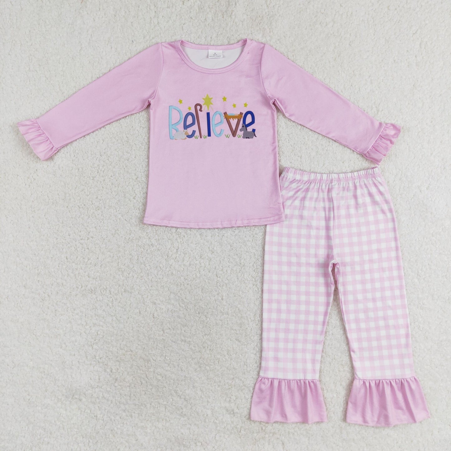 GLP1300 Girls Christmas believe pajamas