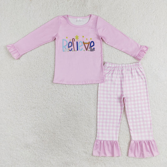 GLP1300 Girls Christmas believe pajamas