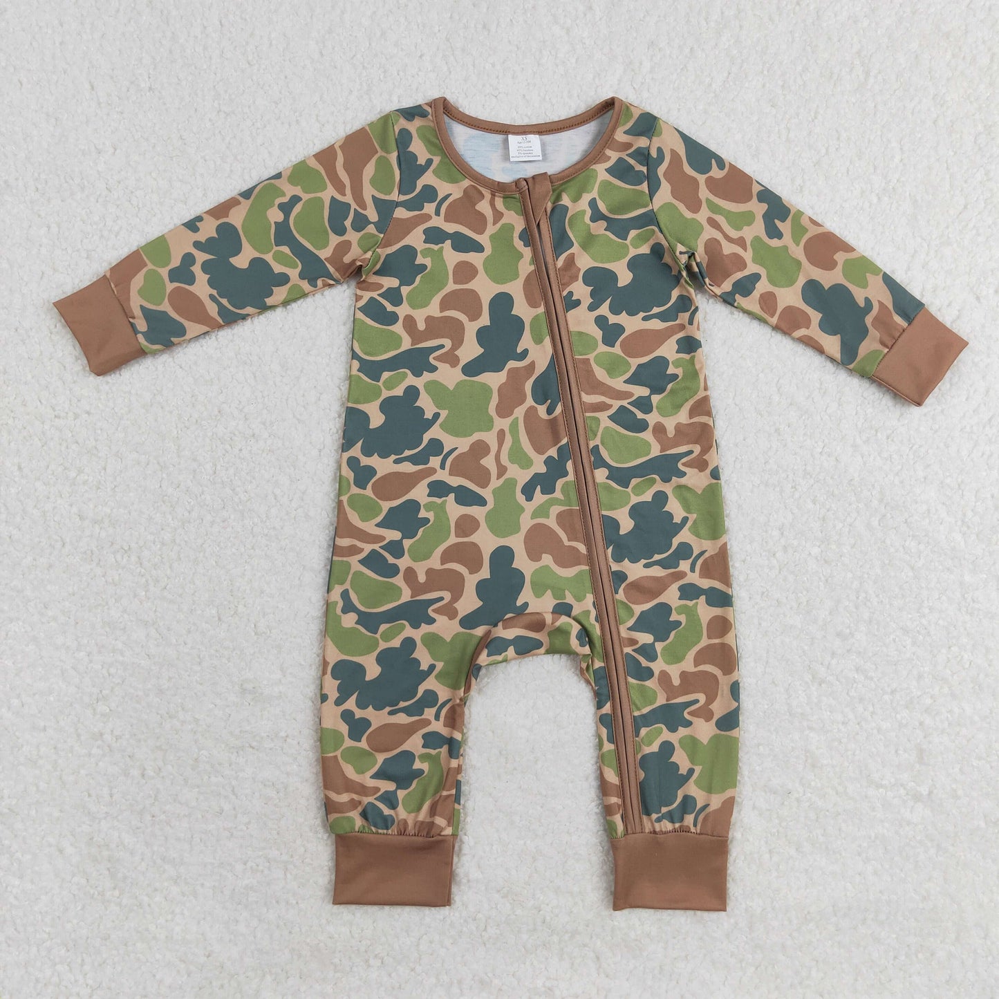 LR1203 Baby boys camo zipper romper