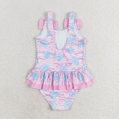 S0274 Girls Sea Shell Bathing Suit 1pcs