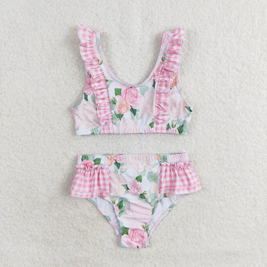 S0318 Girls Floral Bathing Suit 2pcs