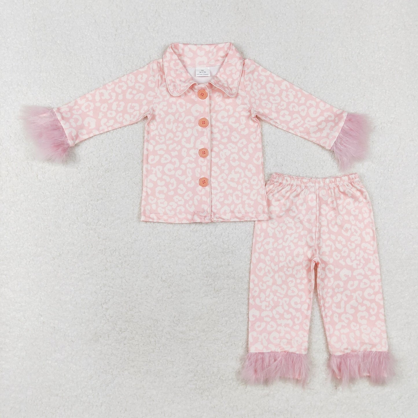 GLP1258 Girls Pink leopard pajamas