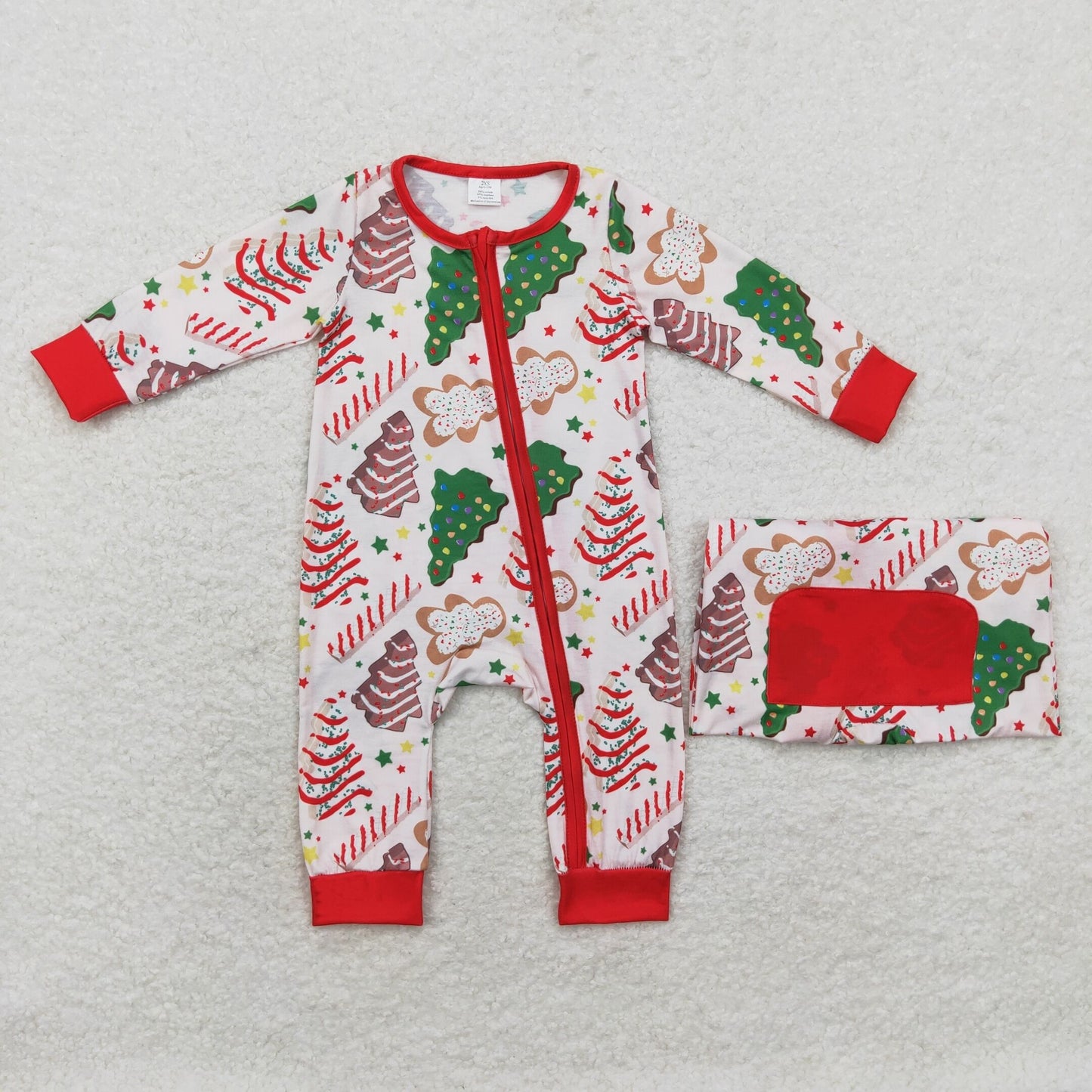 LR1150 Baby boys Christmas zipper romper