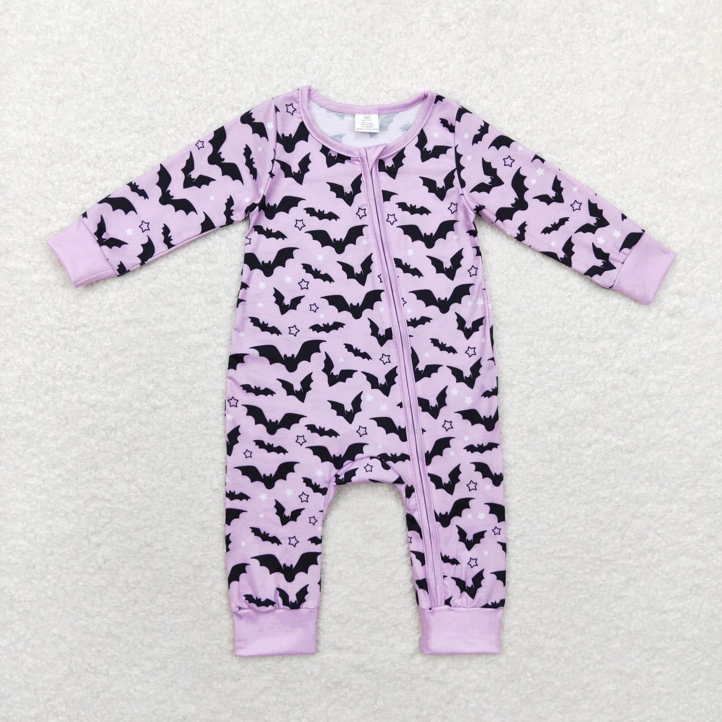 LR1097 Baby boys bats zipper romper