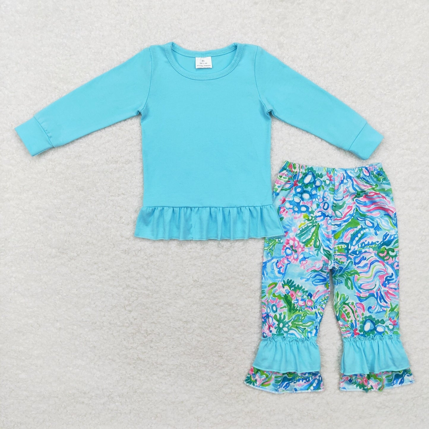 GLP1458 baby girls blue floral outfits