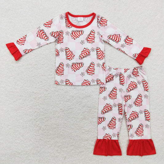 GLP1397 Girls Christmas red pajamas