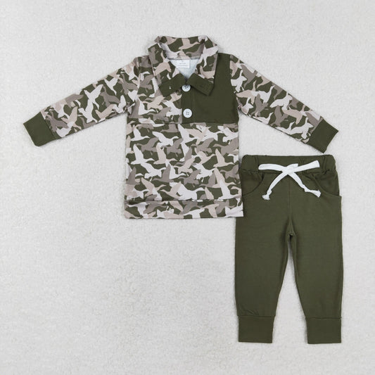 BLP0493 Boys army green camo outfits