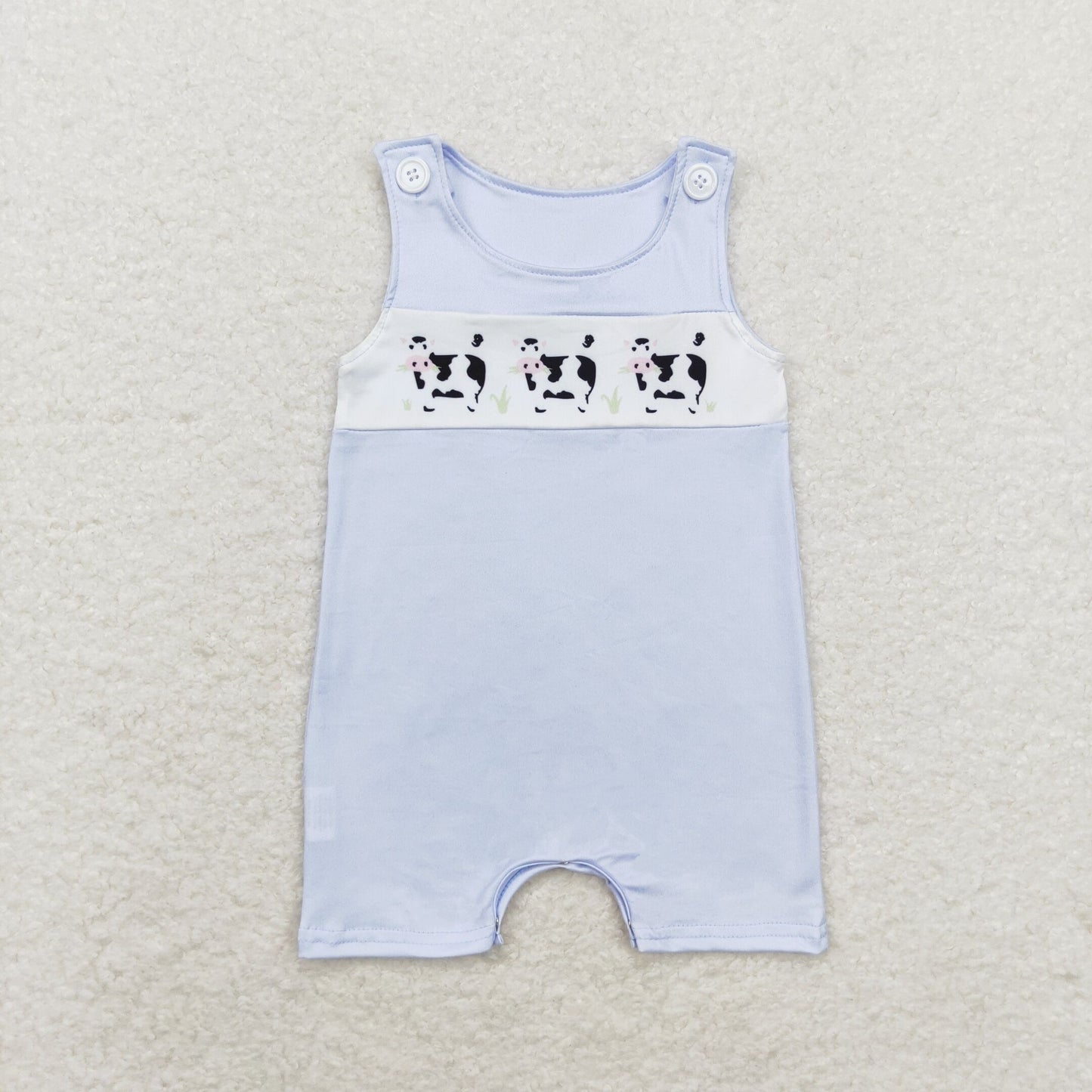 SR1695 Sleeveless cow baby boy summer romper