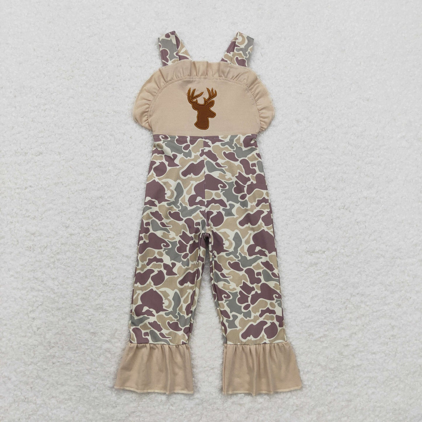 SR1914 Girls camo deer Overalls kids boutique wholesale clothing embroidery