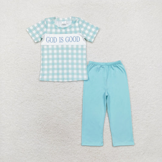 BSPO0463 baby boys GOD IS GOOD green outfits