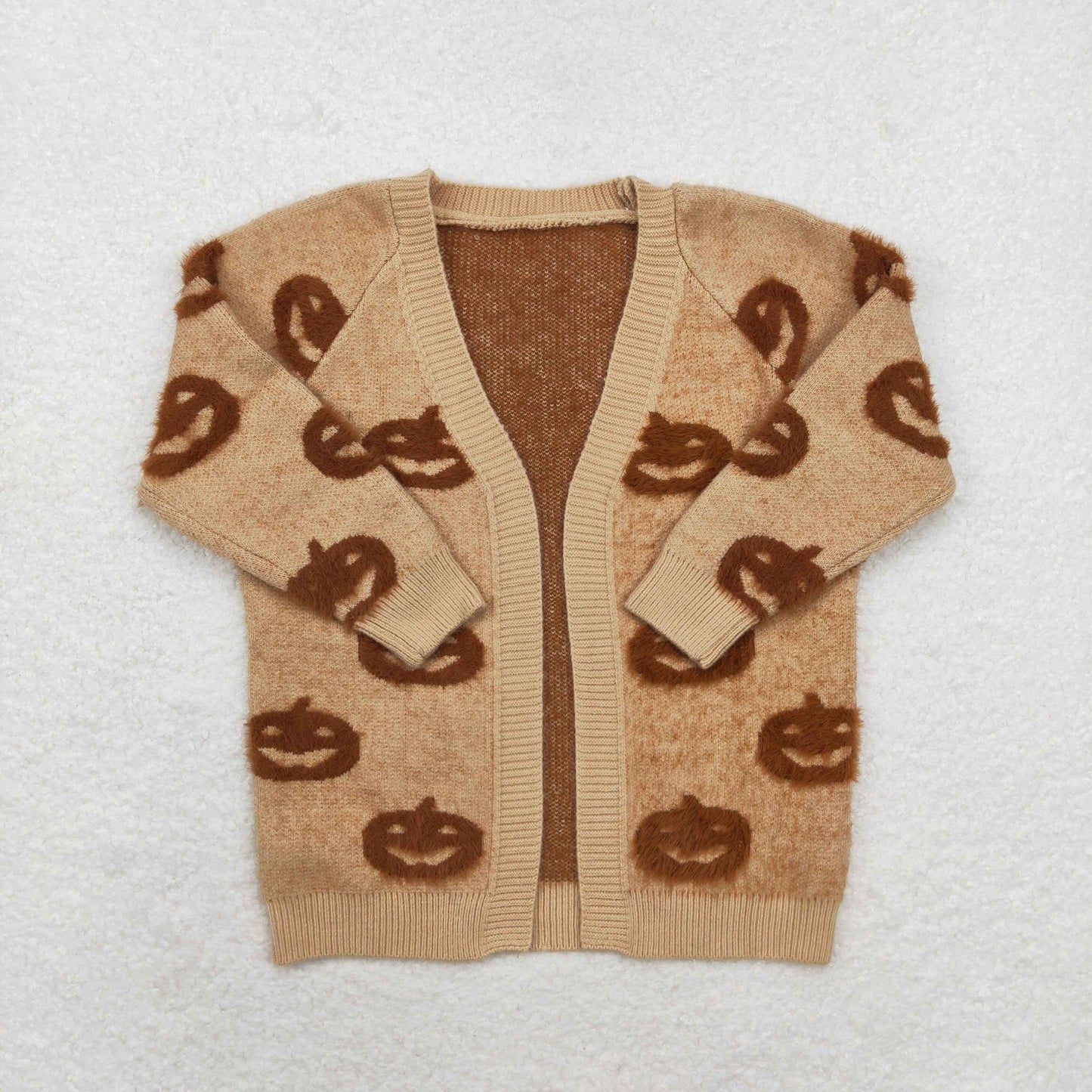 GT0651 Girls Halloween pumpkin Sweater Coat Jacket