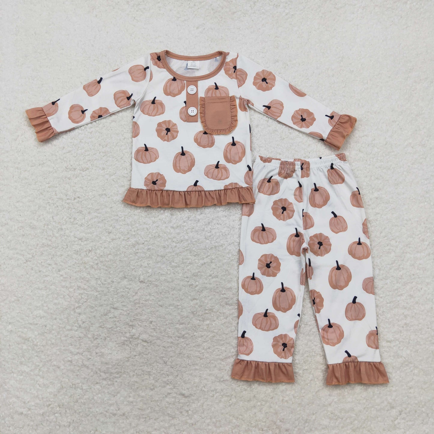 GLP1402 Girls pumpkin pajamas BAMBOO