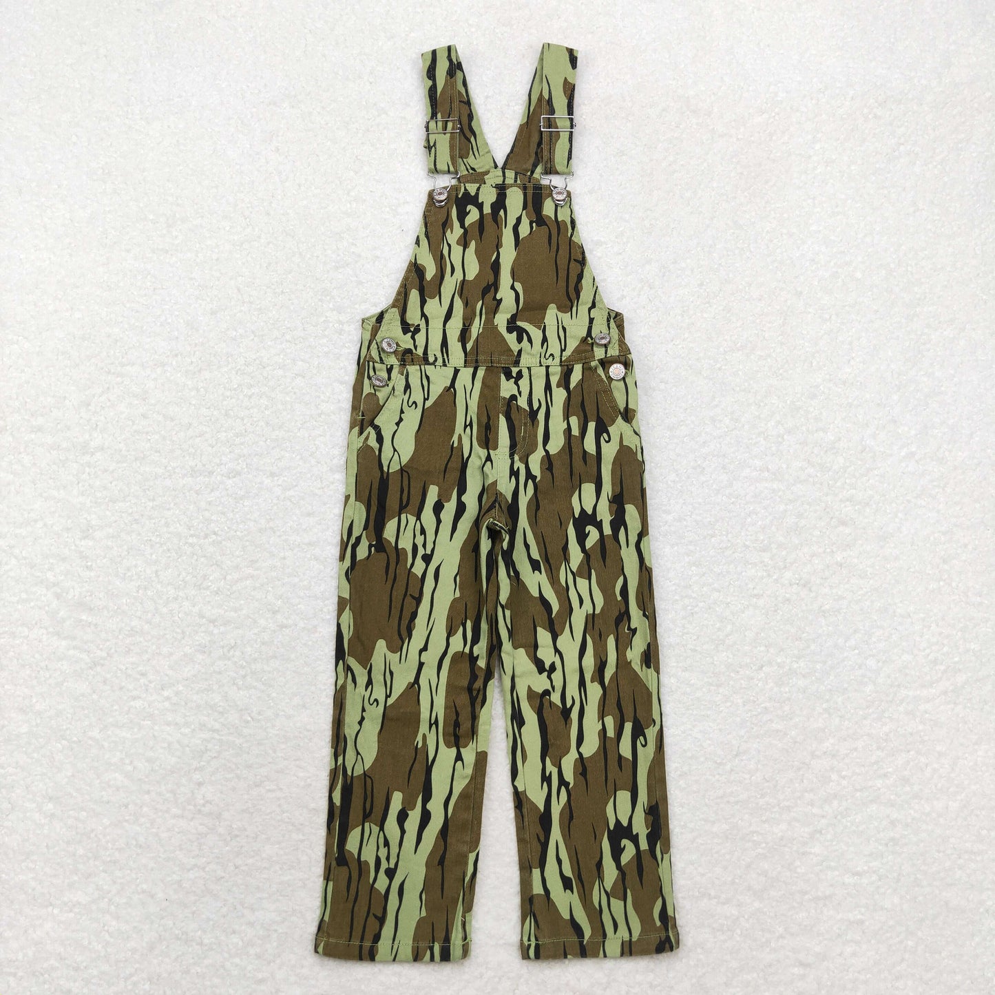 P0534 baby boys hunting camo denim overalls