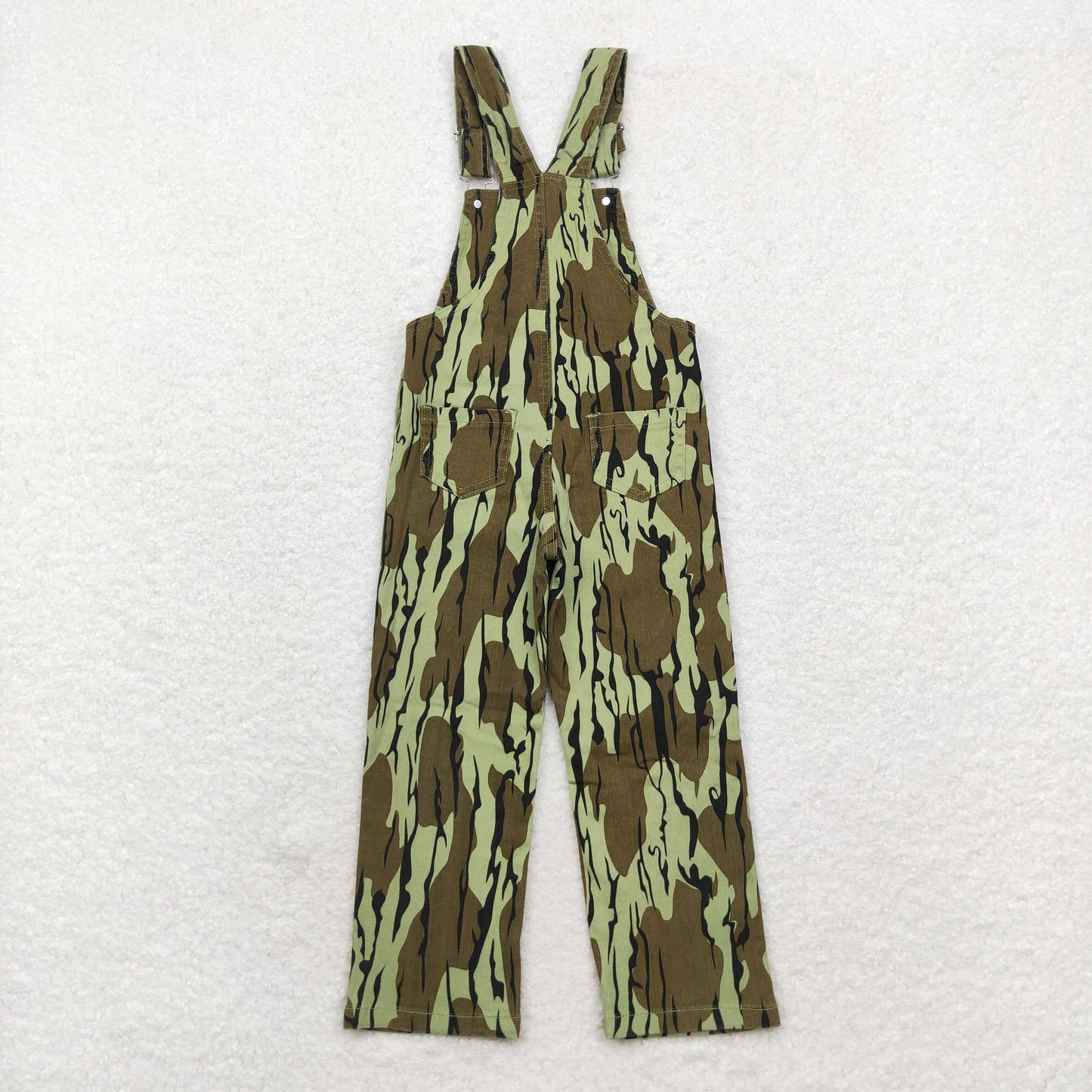 P0534 baby boys hunting camo denim overalls