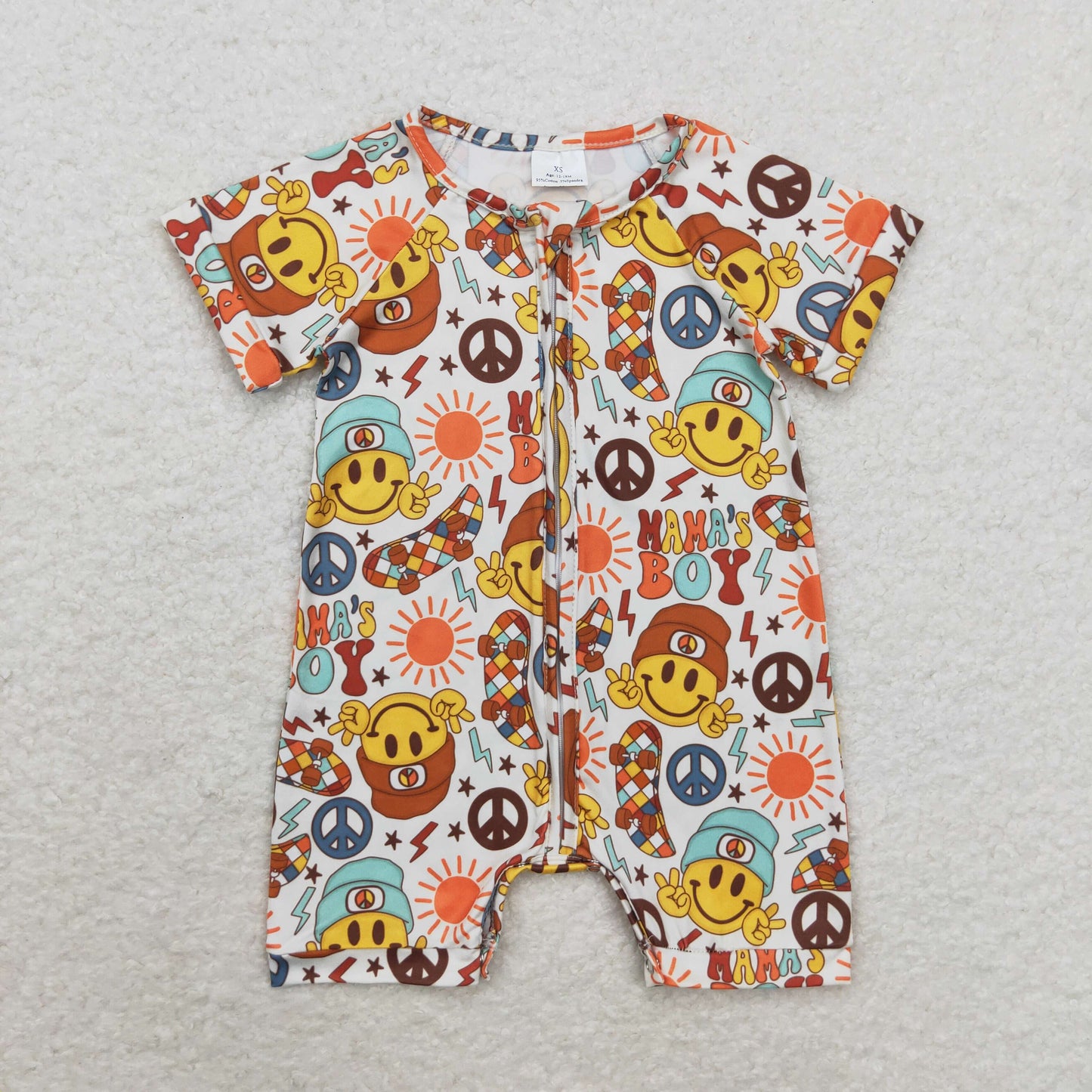 SR1776 Baby Boys Mama's boy Zipper Rompers