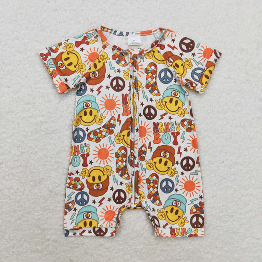 SR1776 Baby Boys Mama's boy Zipper Rompers