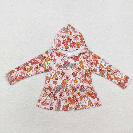 GT0652 Girls floral hooded Pullover