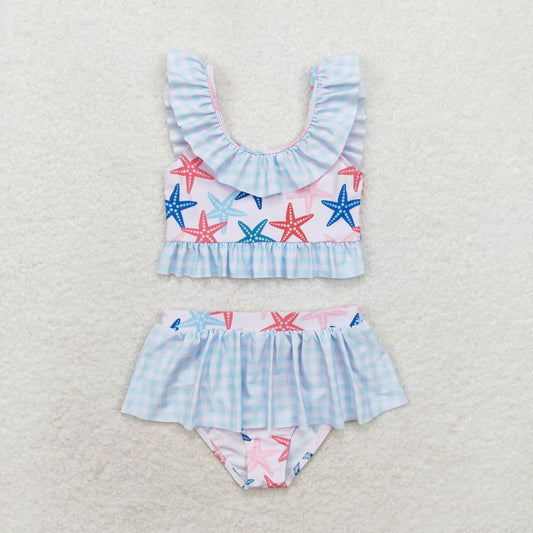 S0240 Girls starfish Bathing Suit 2pcs