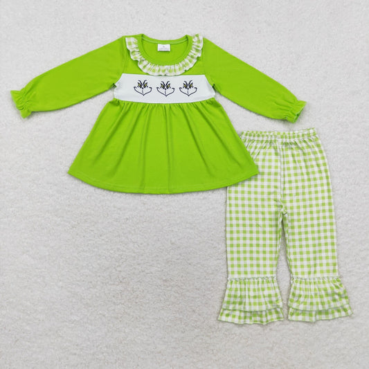 GLP1399 Girls Christmas green outfits