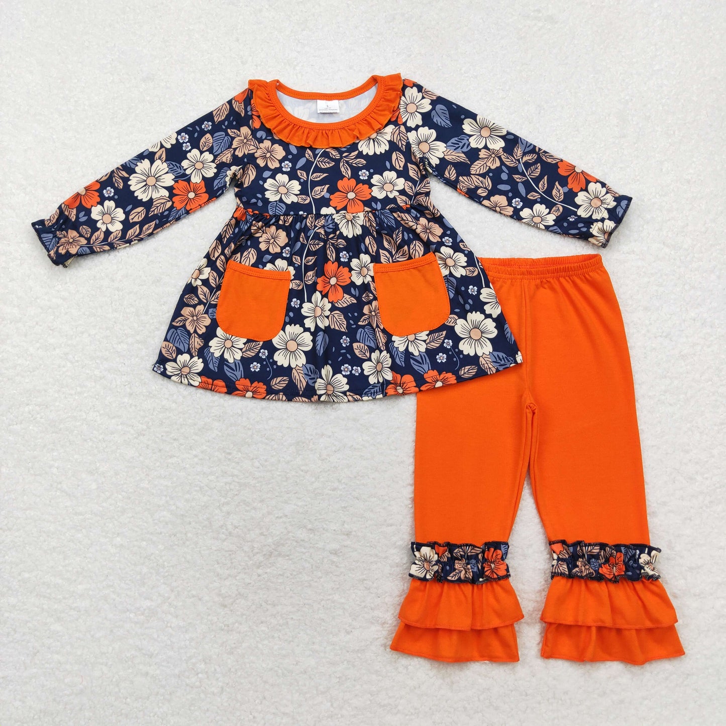 GLP1564 baby girls orange floral outfits