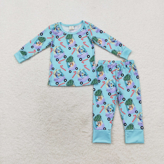 BLP0694 Boys Christmas dog pajamas bamboo