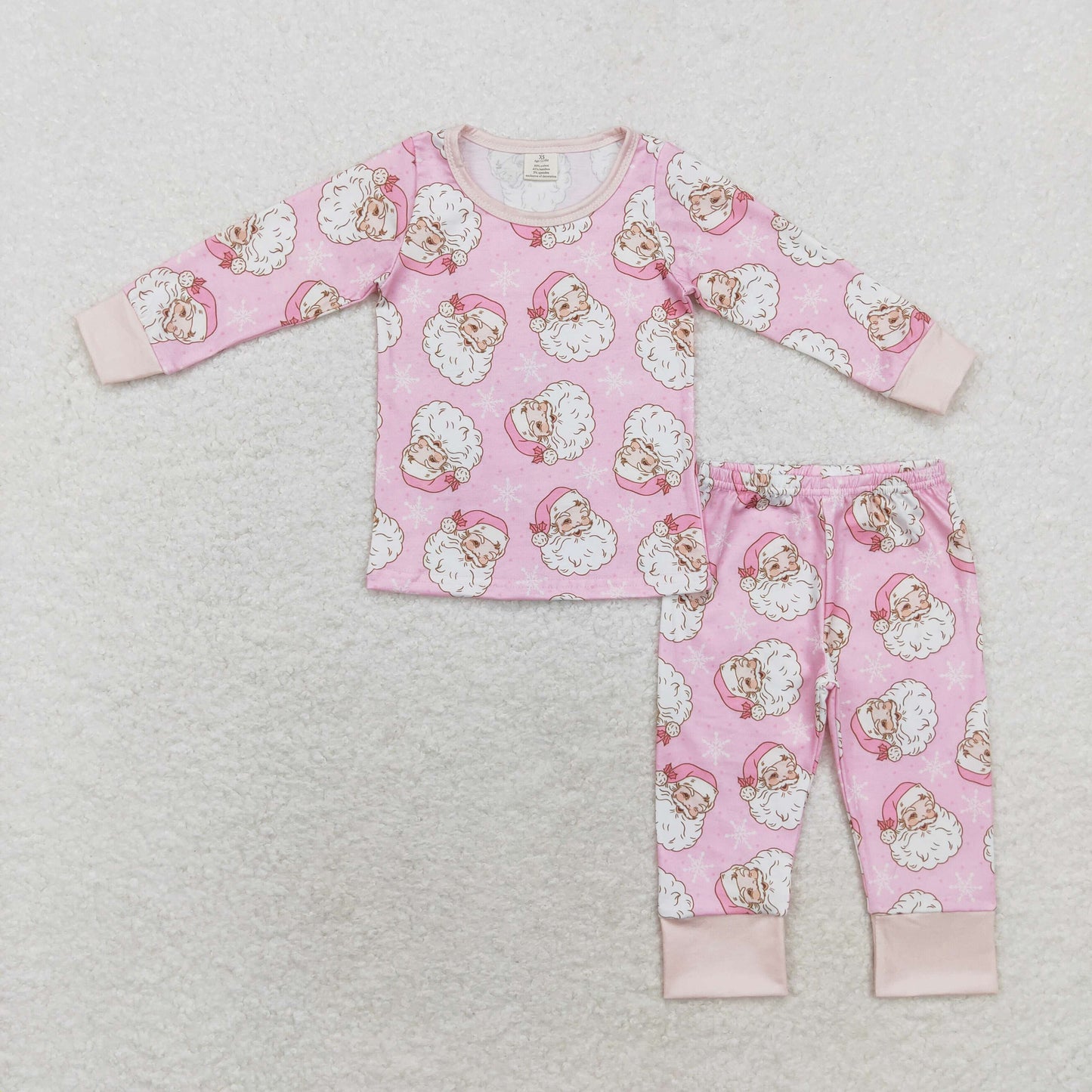 GLP1528 baby girls pink santa pajamas bamboo