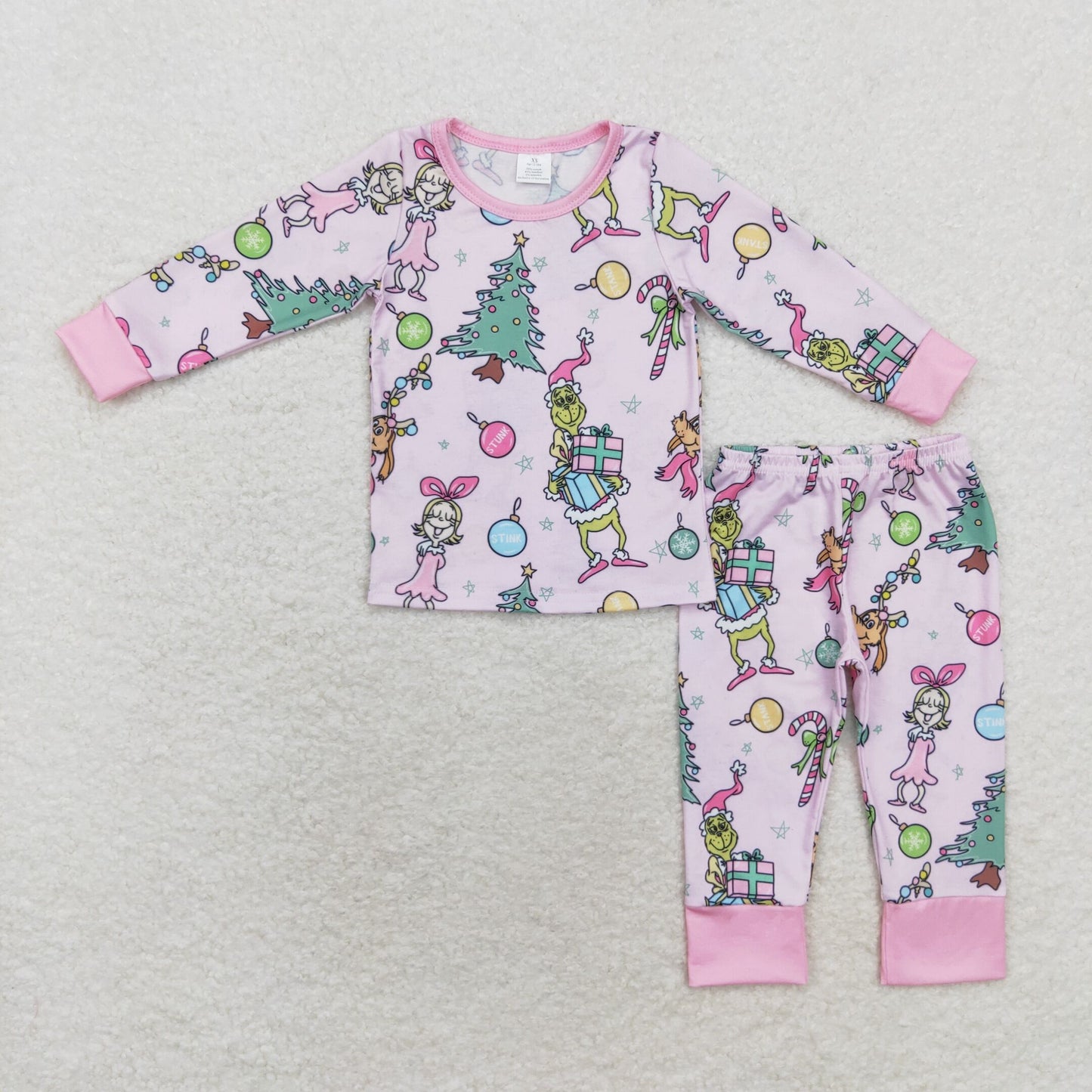 GLP1220 Girls Christmas pajamas bamboo