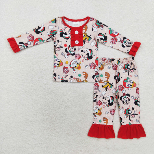 GLP1479 baby girls Christmas cartoon pajamas