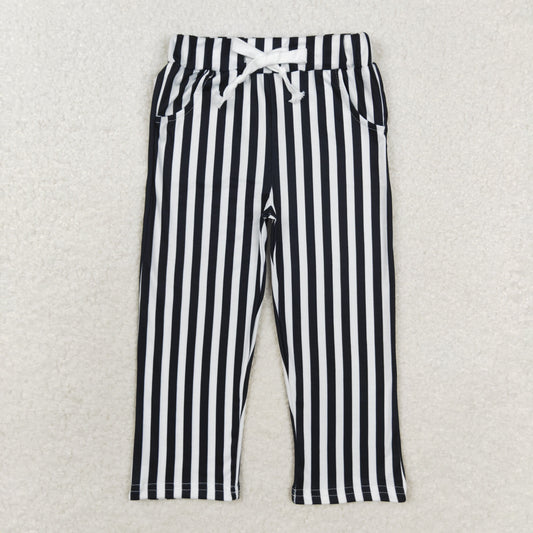 P0588 Girls black stripe Pants