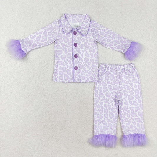 GLP1259 Girls Pink leopard pajamas