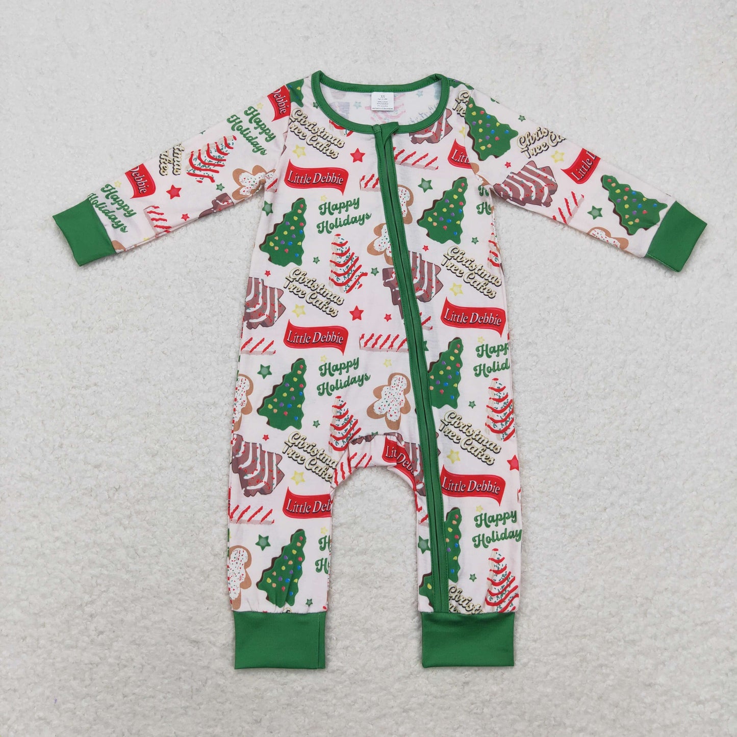 LR1057 Baby boys Christmas zipper romper bamboo