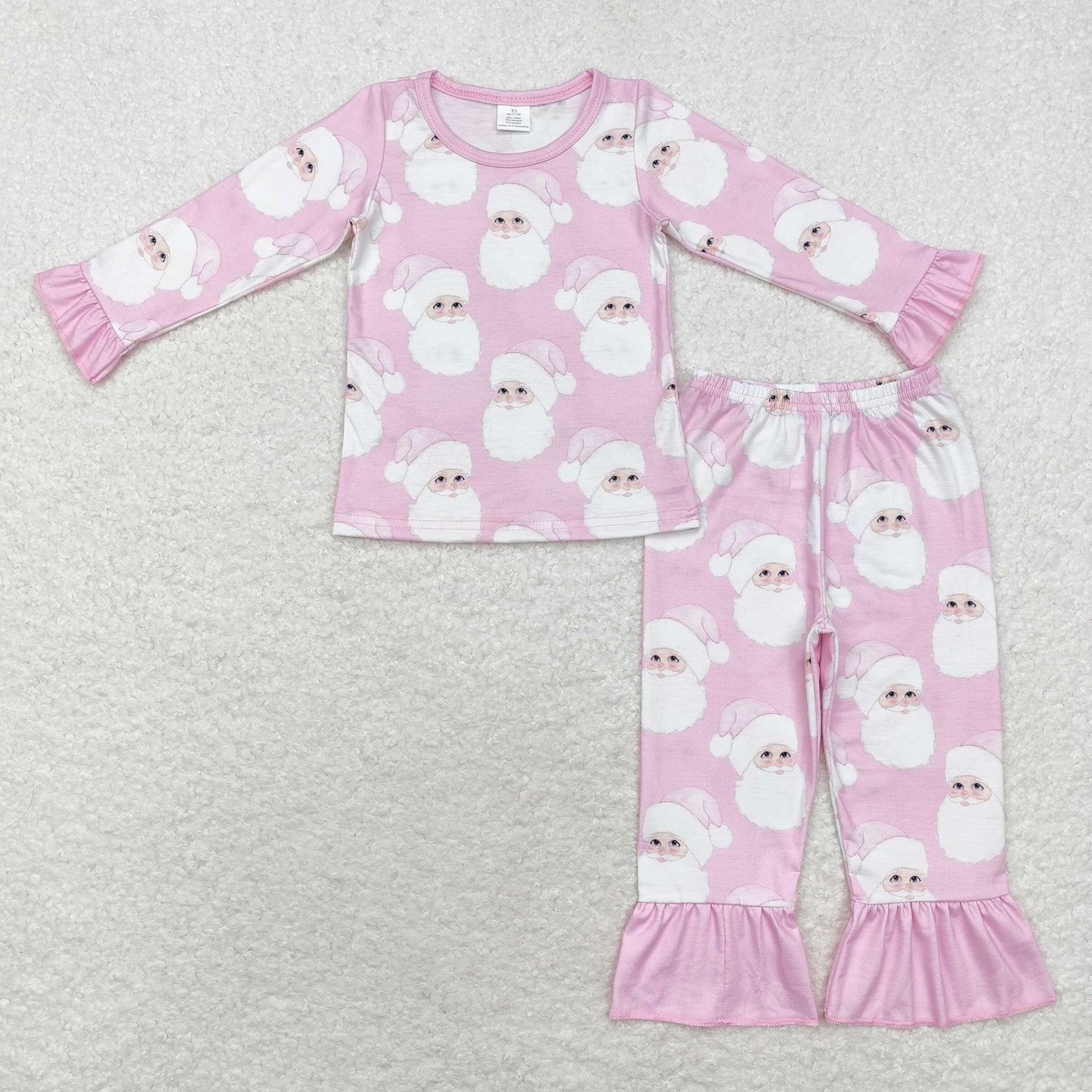 GLP1534 baby girls pink santa pajamas bamboo