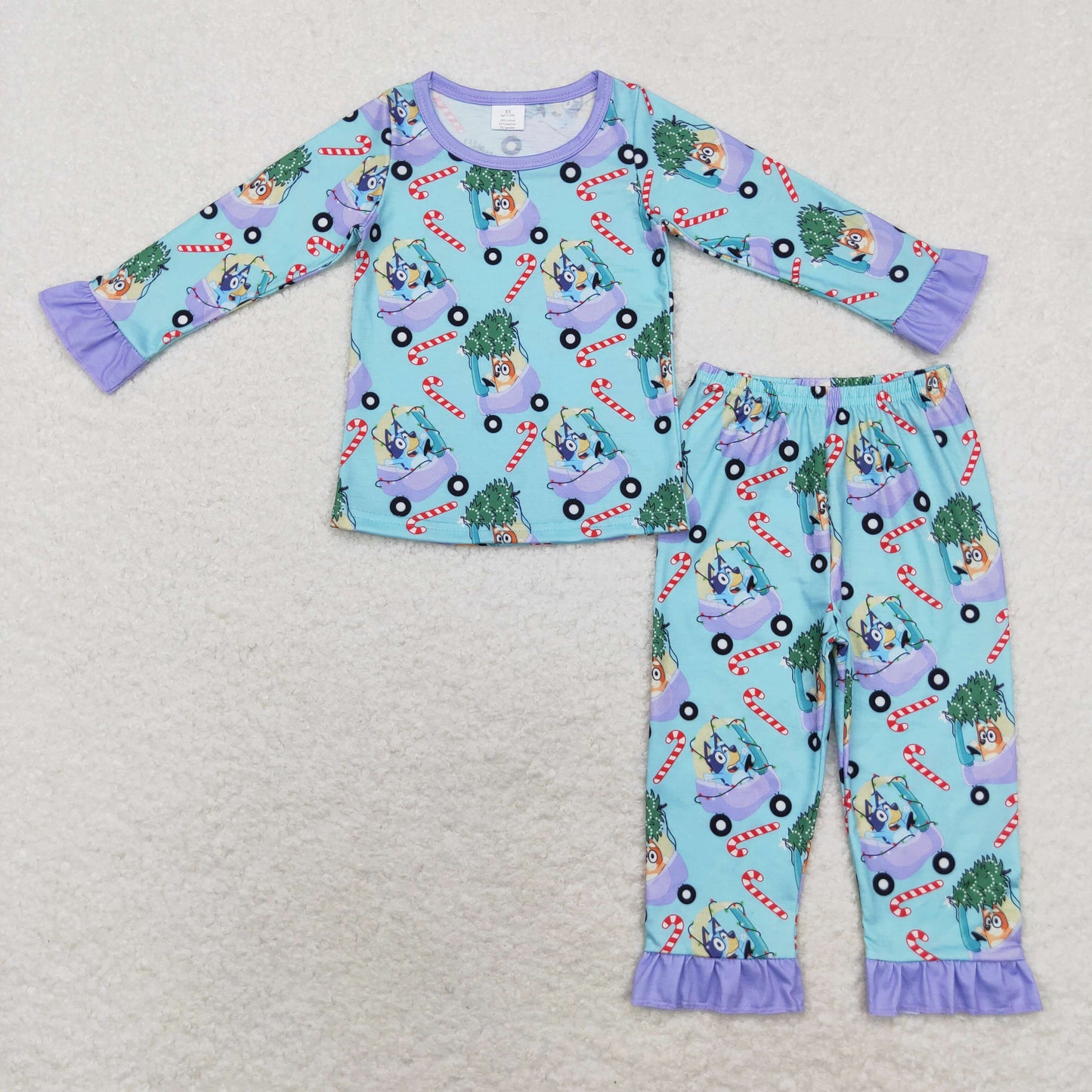 GLP1535 baby girls Christmas dog pajamas bamboo