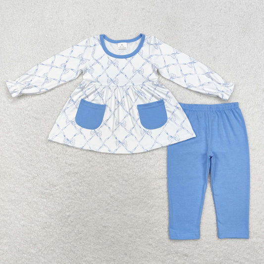 GLP1383 Girls blue bows outfits