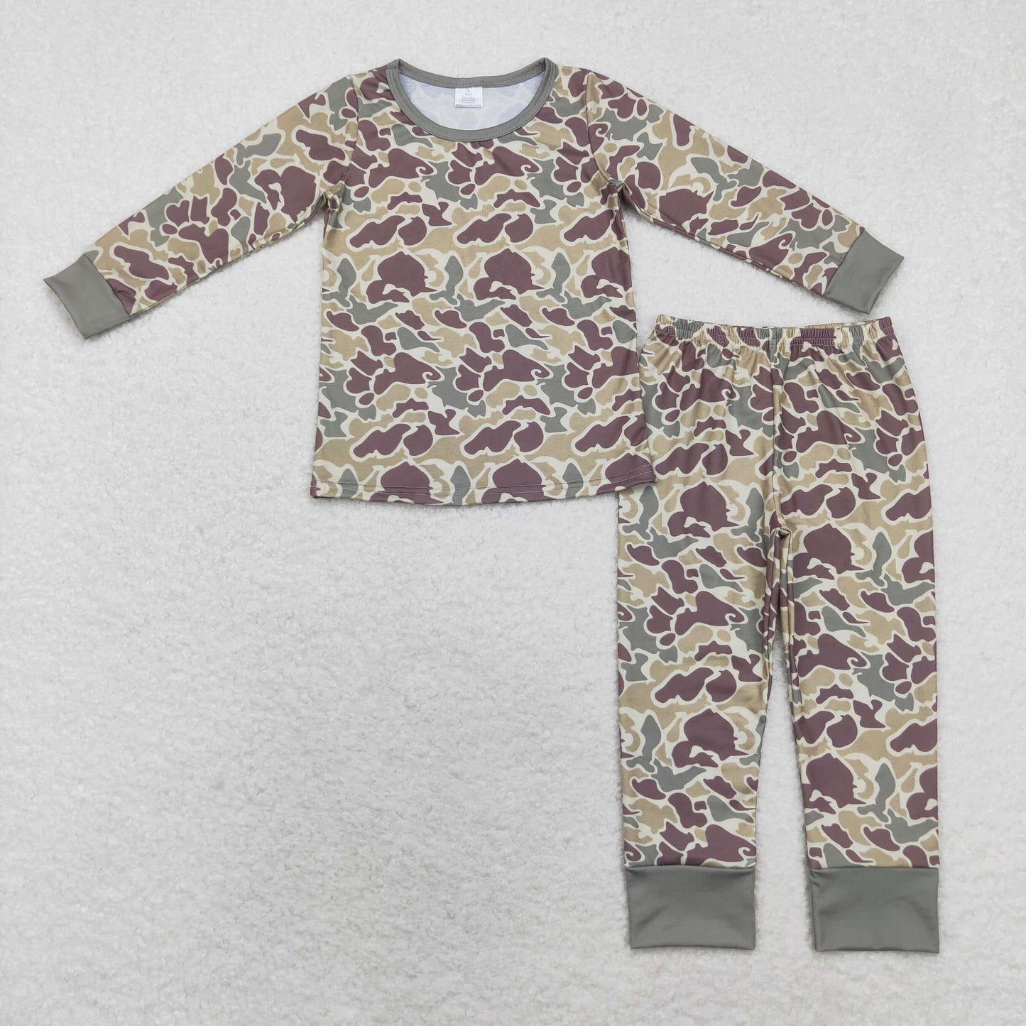 BLP0706 Boys army green camo pajamas bamboo