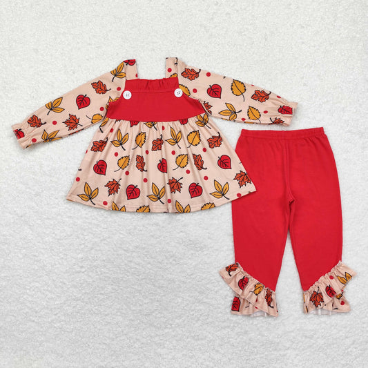 GLP1503 baby girls fall leaves pajamas