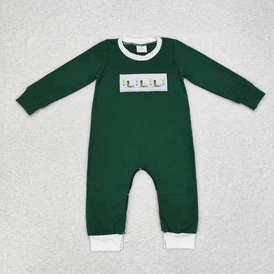 LR1465 long sleeves mallard duck romper embroidery