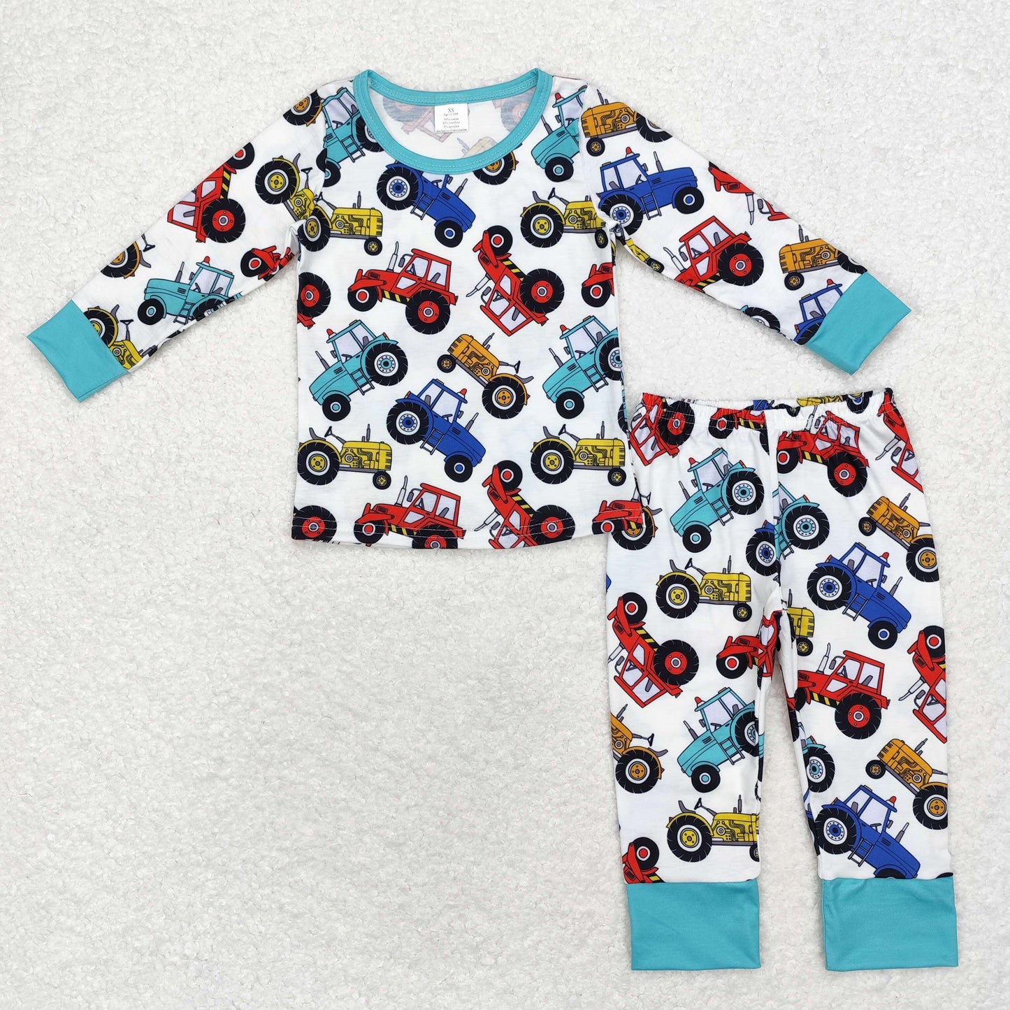 BLP0735 baby Boys truck pajamas bamboo