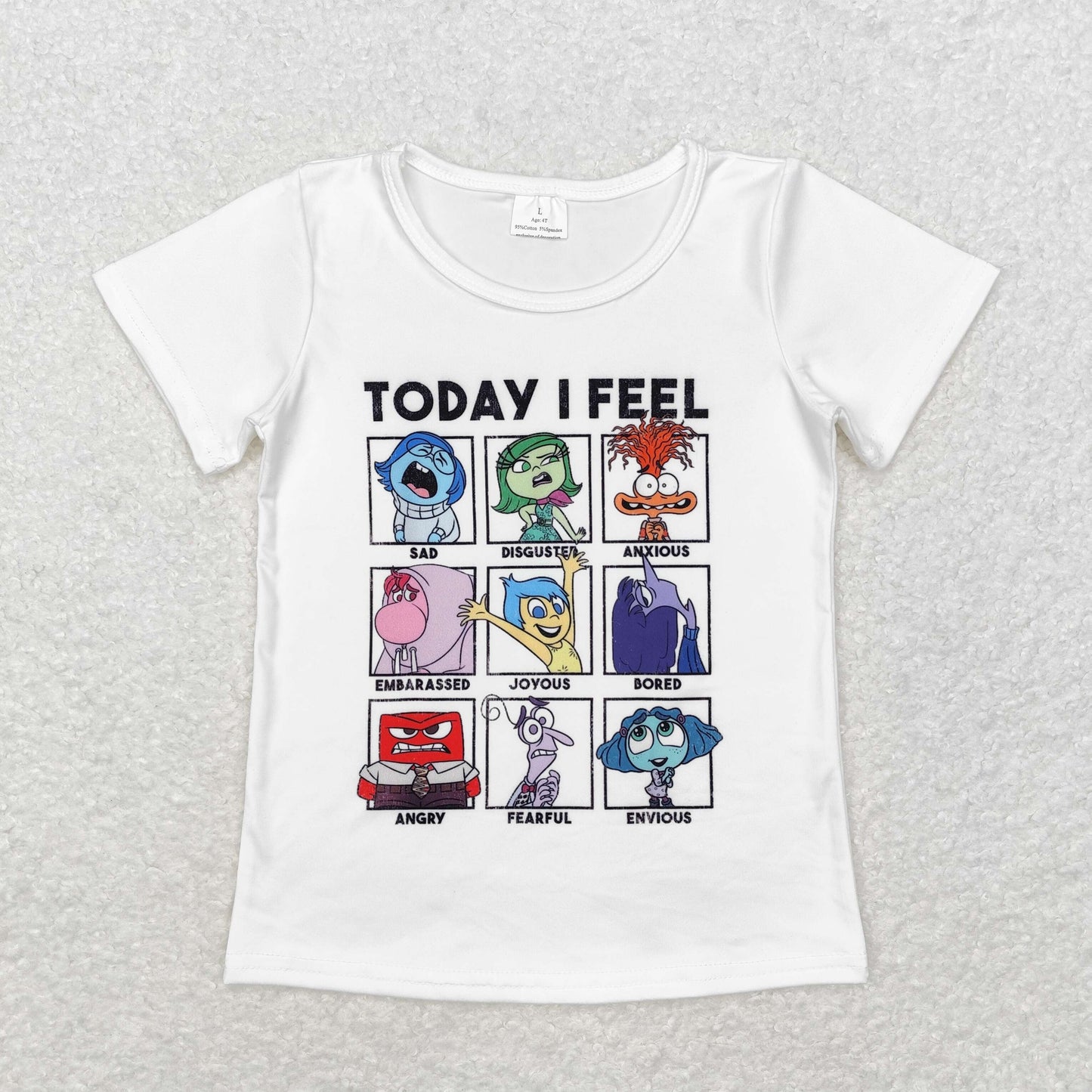 GT0674 short sleeve cartoon today i feel top